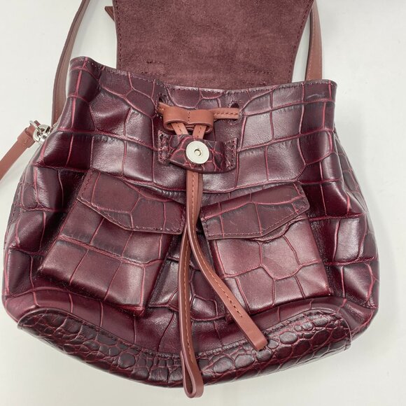 NEW allsaints revolve polly mini croc leather backback main image 7